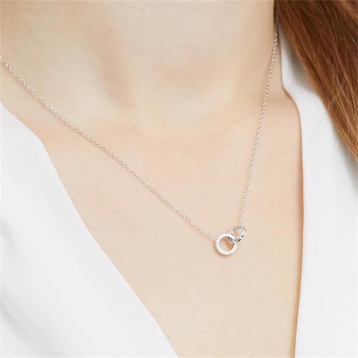 Sterling silver necklace circles zirconia