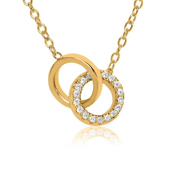 Sterling silver necklace gold plated circles