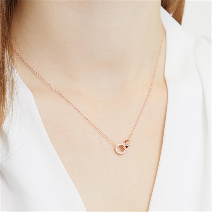 Ketting 925 sterling zilver roségoud vergulde Zirkonia cirkels