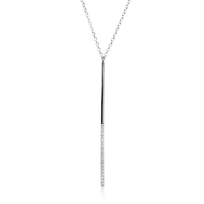 Sterling sterling silver necklace with zirconia