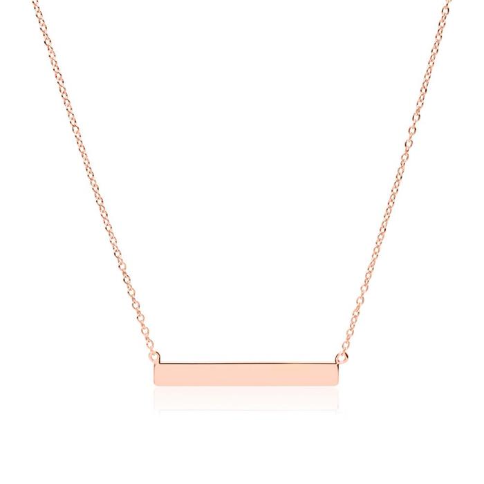 Necklace sterling silver rose gold plated engraving