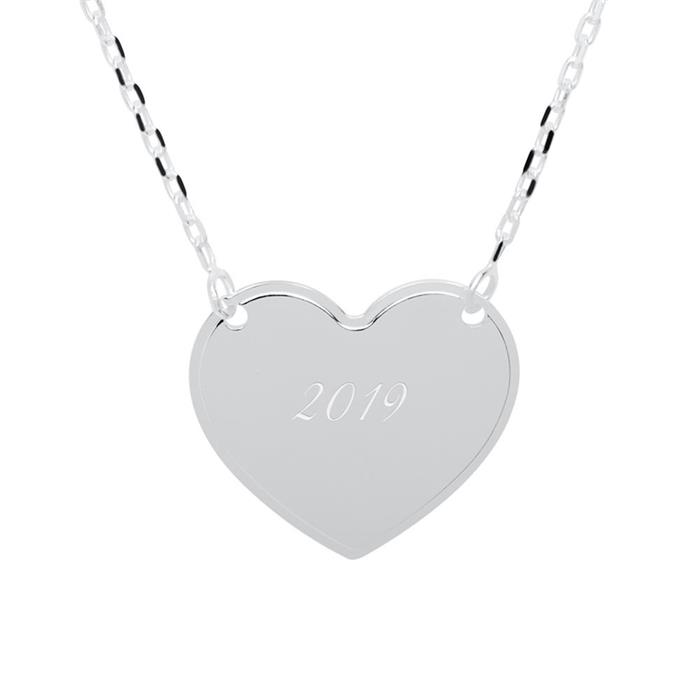 Engraving necklace with heart and infinity made of sterling silver