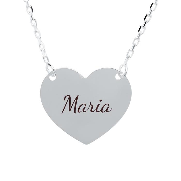 Engravable Heart Chain In Sterling Sterling Silver