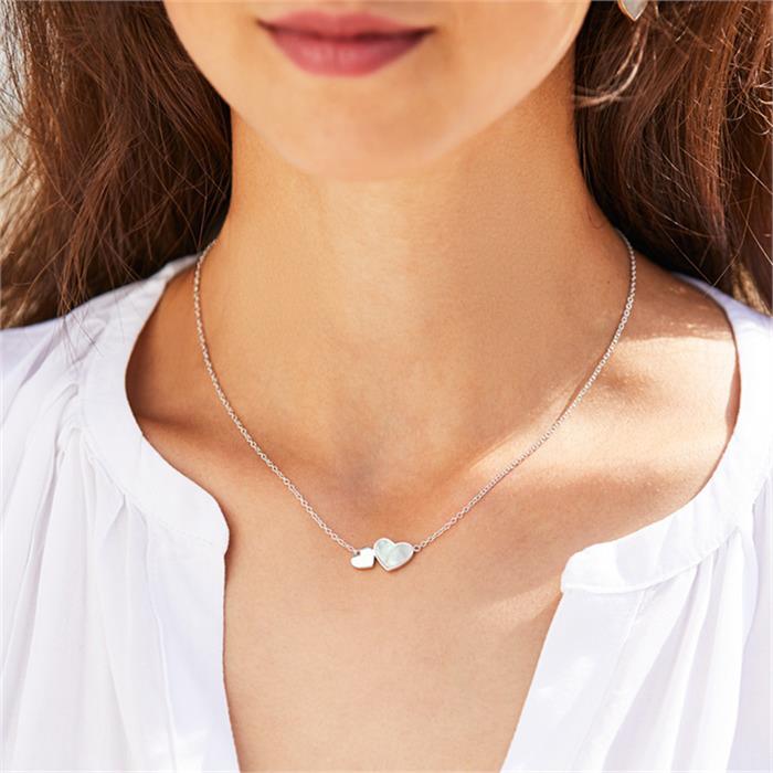 Cadena corazones para mujer de plata 925