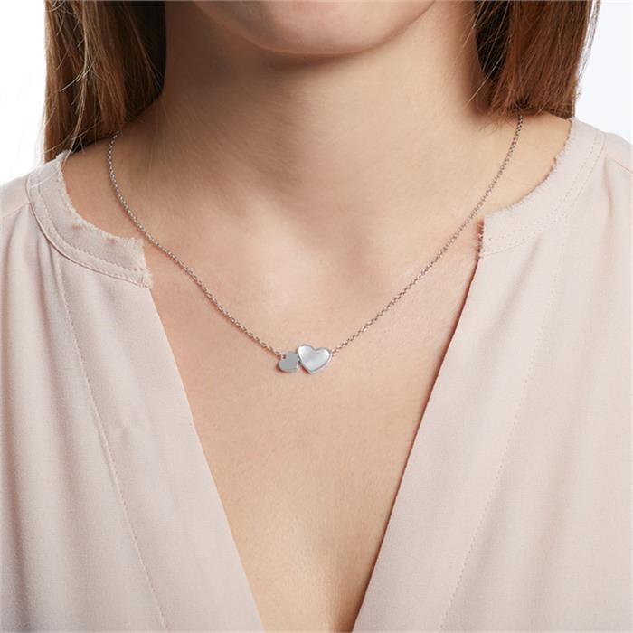 Necklace hearts for ladies in sterling silver