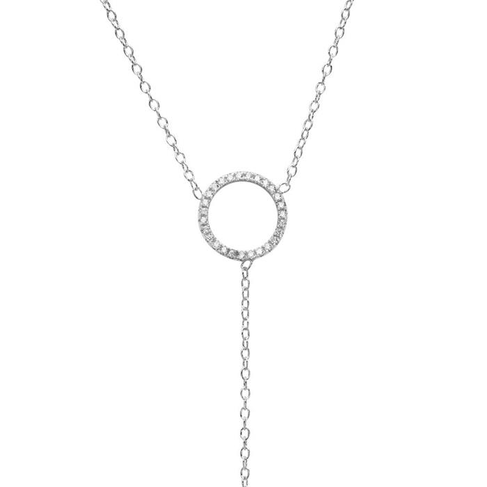 Y-necklace made of sterling sterling silver with zirconia