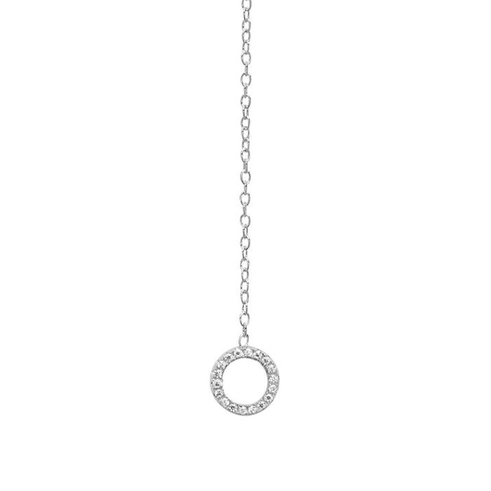 Y-necklace made of sterling sterling silver with zirconia