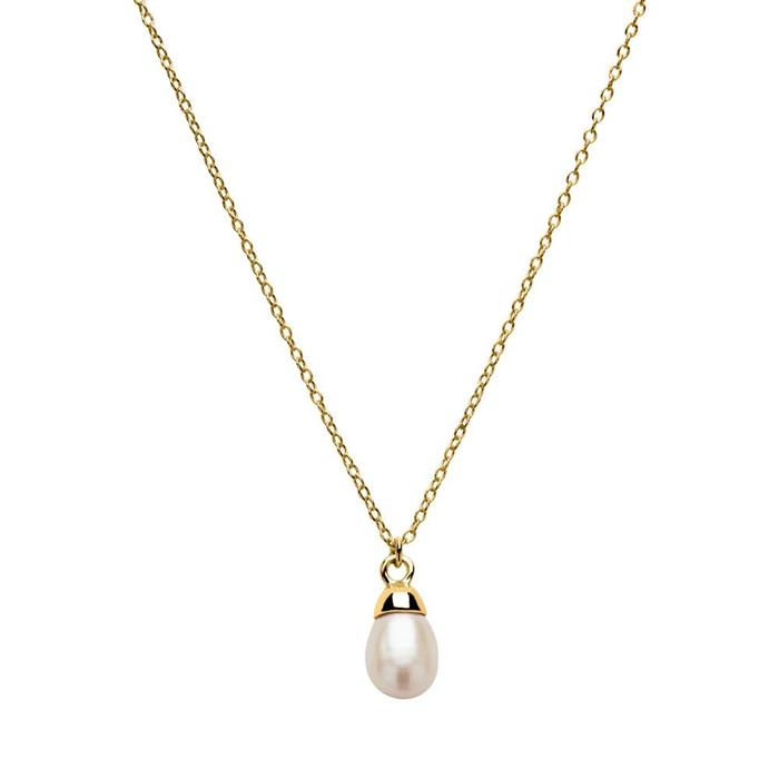Necklace in gold-plated sterling silver with pearl