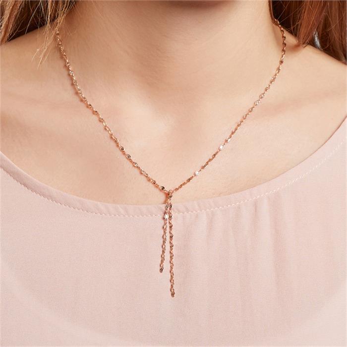 Rose gold-plated sterling silver platelet chain