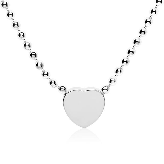 Sterling silver heart chain with gravure option
