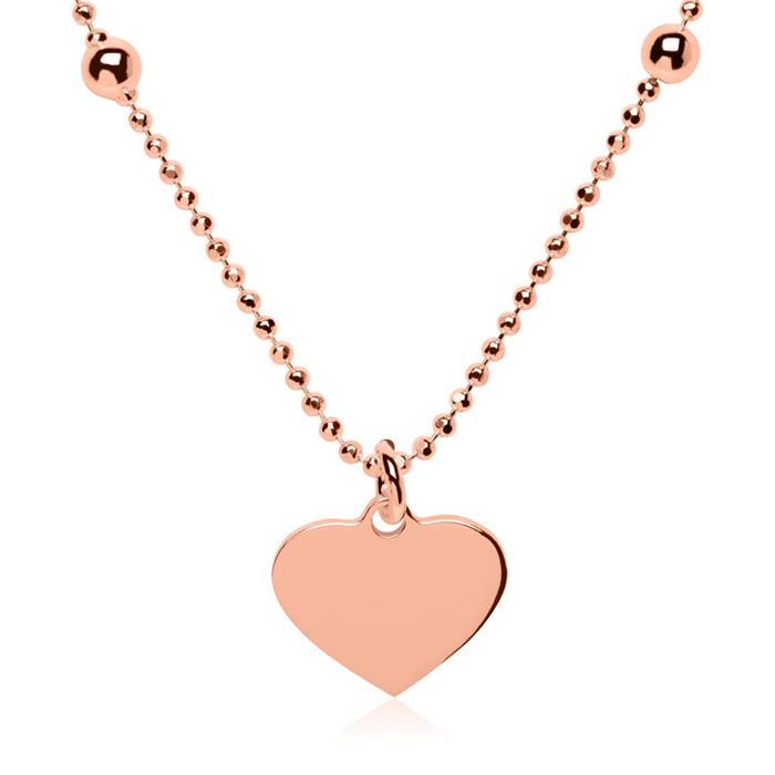 Rosegold-plated sterling silver necklace heart engravable