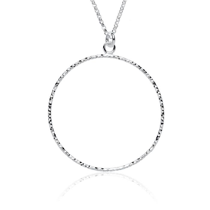 Sterling silver circle necklace