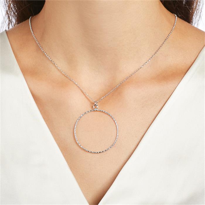 Sterling silver circle necklace