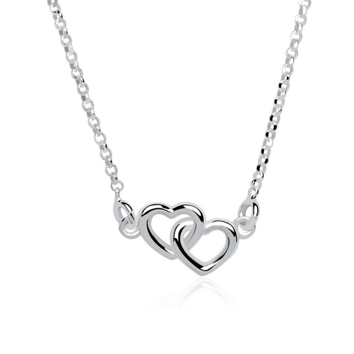 Sterling silver necklace hearts