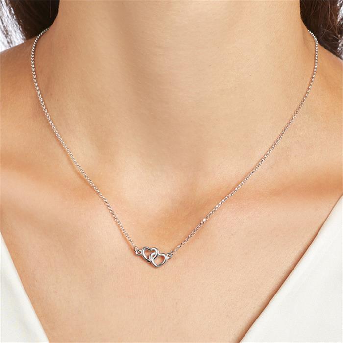 Sterling silver necklace hearts