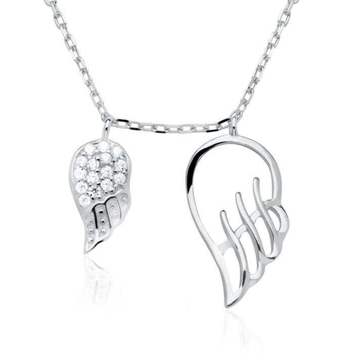 Chain angel wings made of sterling silver with zirconia