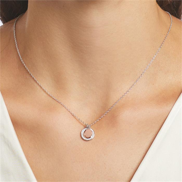 Necklace in sterling silver with zirconia gravure option