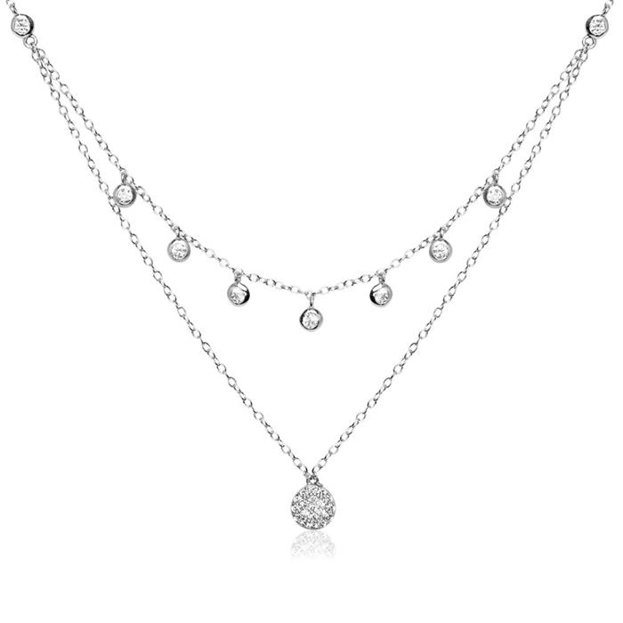 Necklace in sterling silver with zirconia