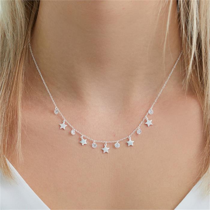 925 silver necklace stars with zirconia