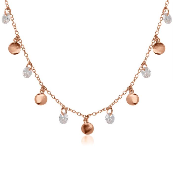 Rose gold plated 925 silver chain with zirconia