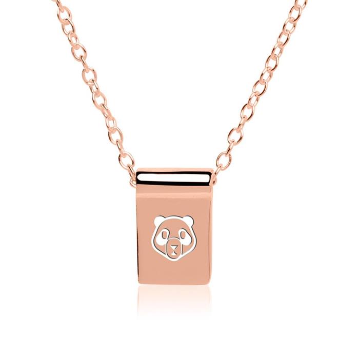 Engravable sterling silver rose gold-plated chain