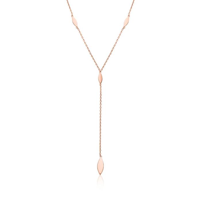 Y-chain in rose gold-plated sterling silver