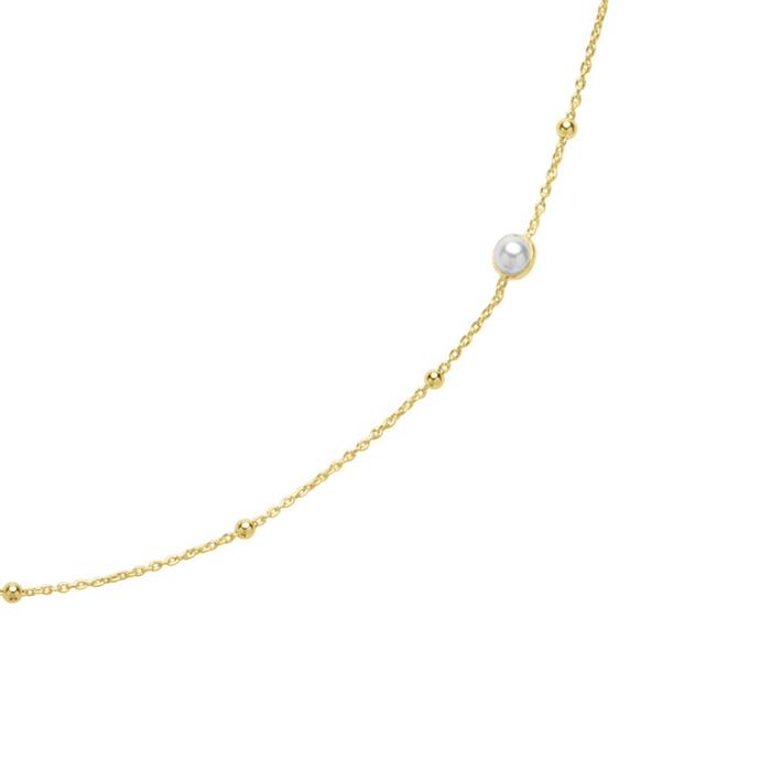 Vergoldete 925er Silberkette mit Perlen