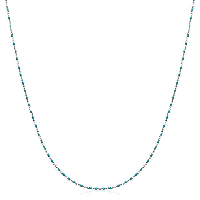 Necklace in sterling silver and turquoise enamel