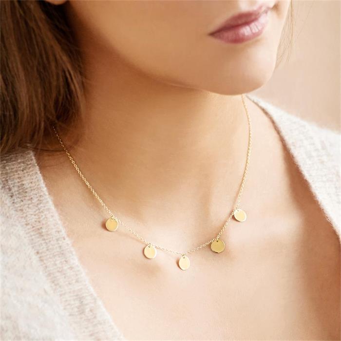 Necklace in gold-plated 925 silver with pendants