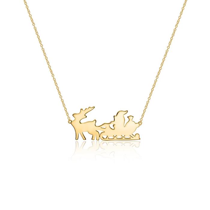 Santa necklace for ladies in gold-plated sterling silver