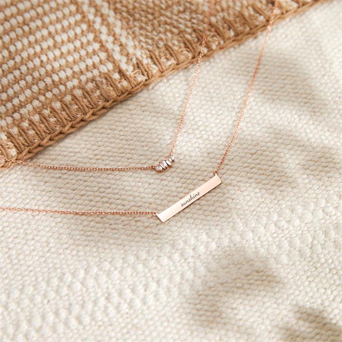 Ketting voor dames in ros&#xE9;goud verguld 925 sterling zilver