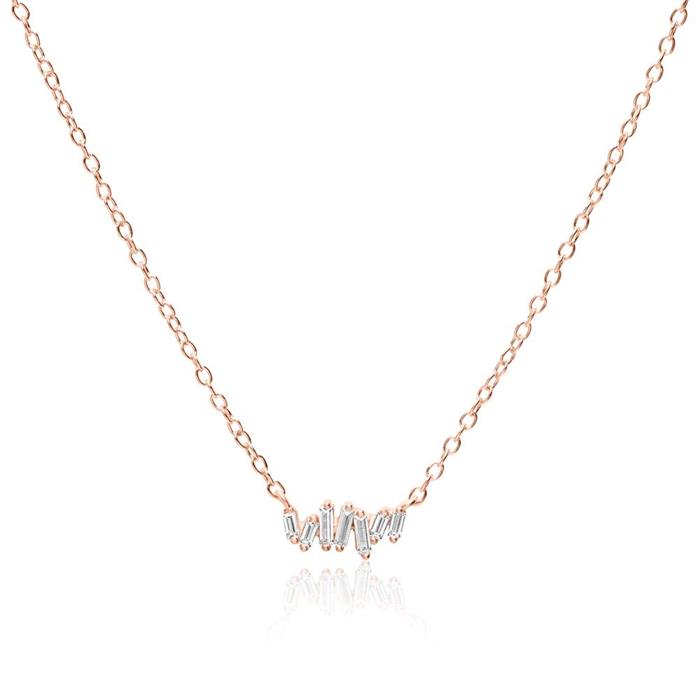 Halskette für Damen aus rosévergoldetem 925er Silber