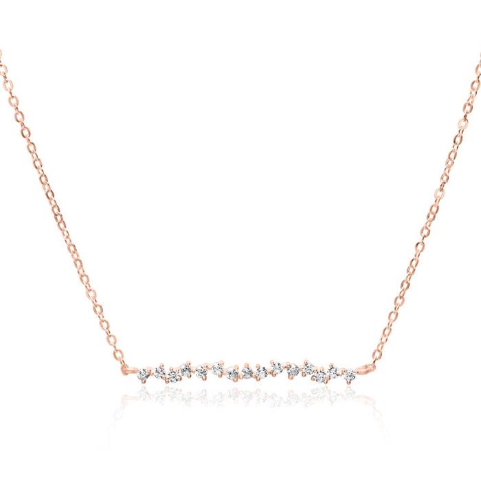 Necklace for ladies in 925 silver, rose gold plated