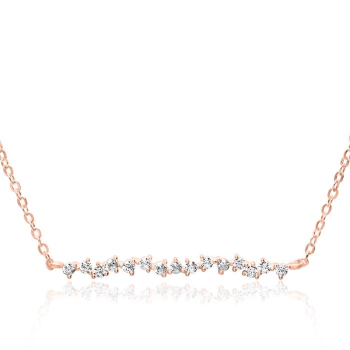 Necklace for ladies in 925 silver, rose gold plated