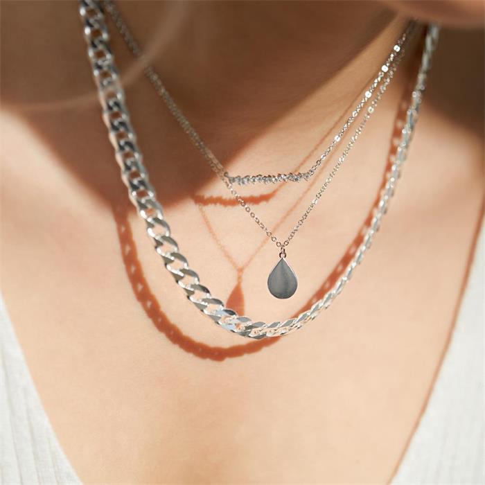 925 silver chain for ladies with zirconia stones