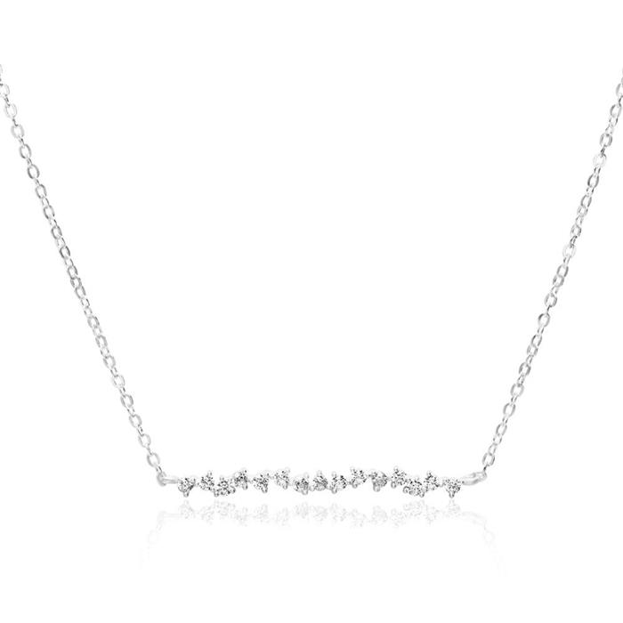 Dames ketting van 925 sterling zilver met Zirkonia stenen