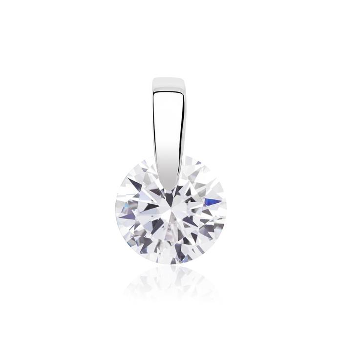 Contemporary pendant sterling sterling silver zirconia