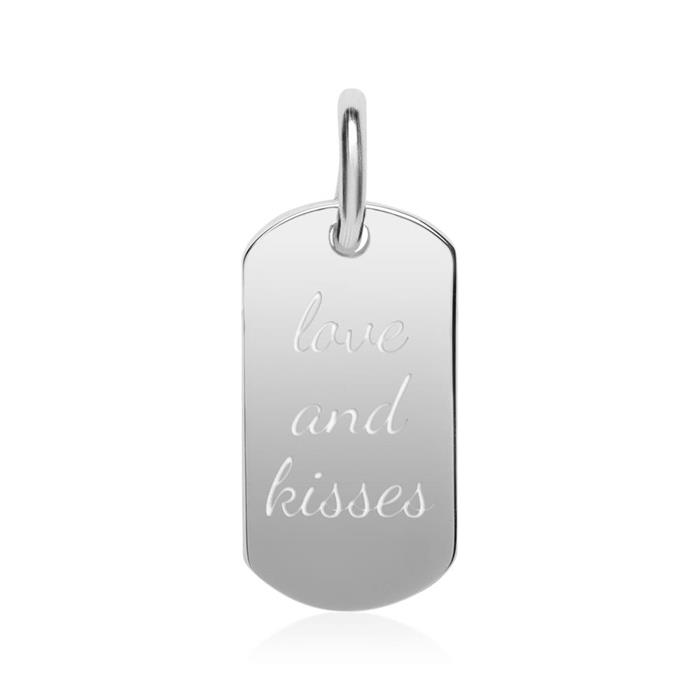 Sterling silver dog tag necklace