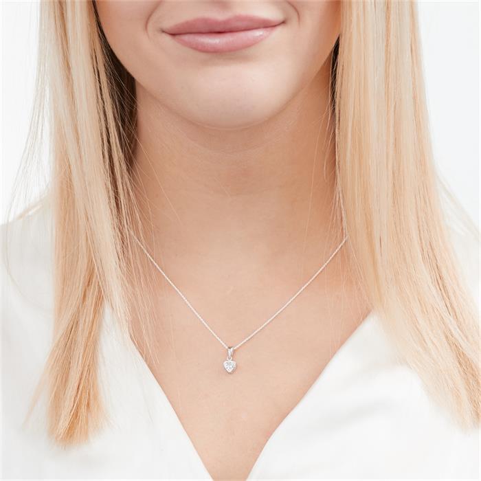 Anhänger Herz aus Sterlingsilber mit Zirkonia