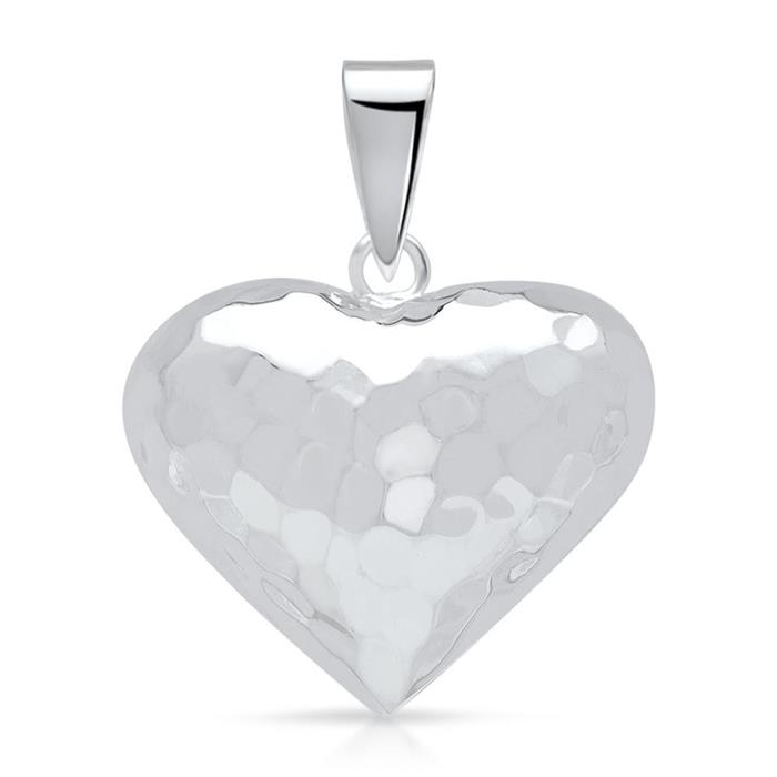 Hammered Sterling Silver Heart Pendant