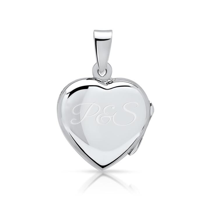 Moderno medallón de corazón de plata 925