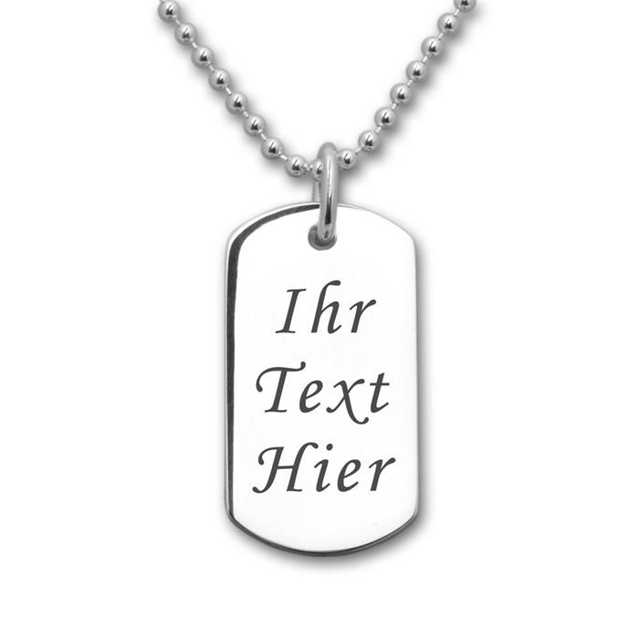 Gravierbares 925 Sterling Silber Dog Tag