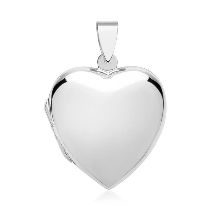 Silver heart locket engraving possible