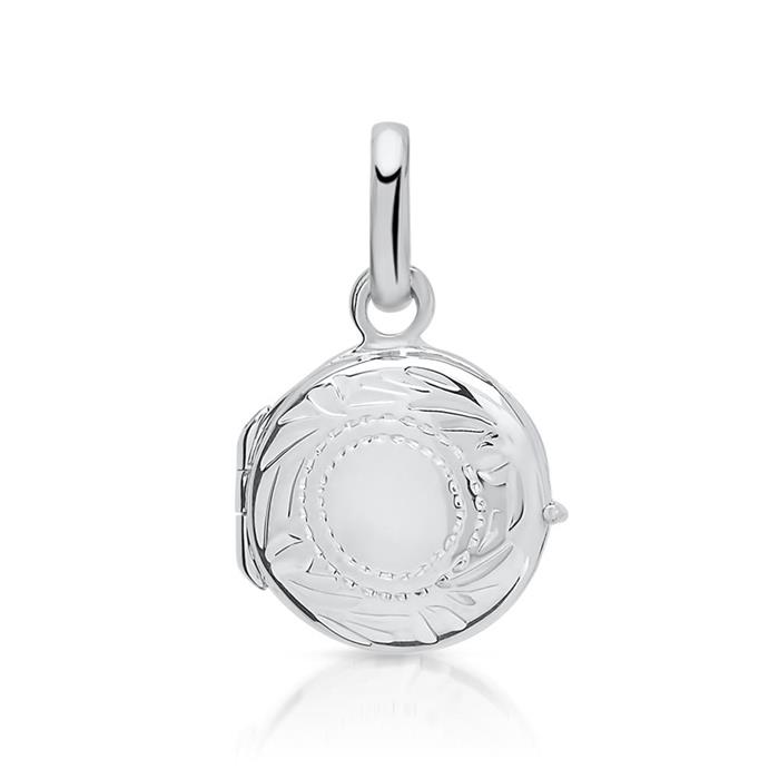 Modern sterling silver locket hinged