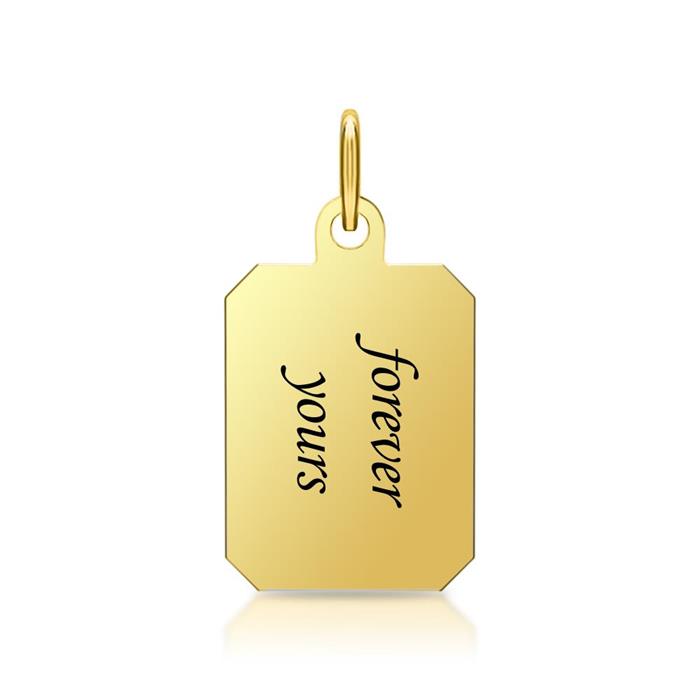 Sterling silver pendant gold plated engravable