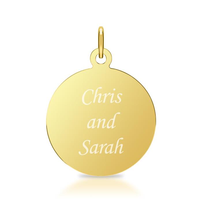 Sterling silver pendant gold plated engravable