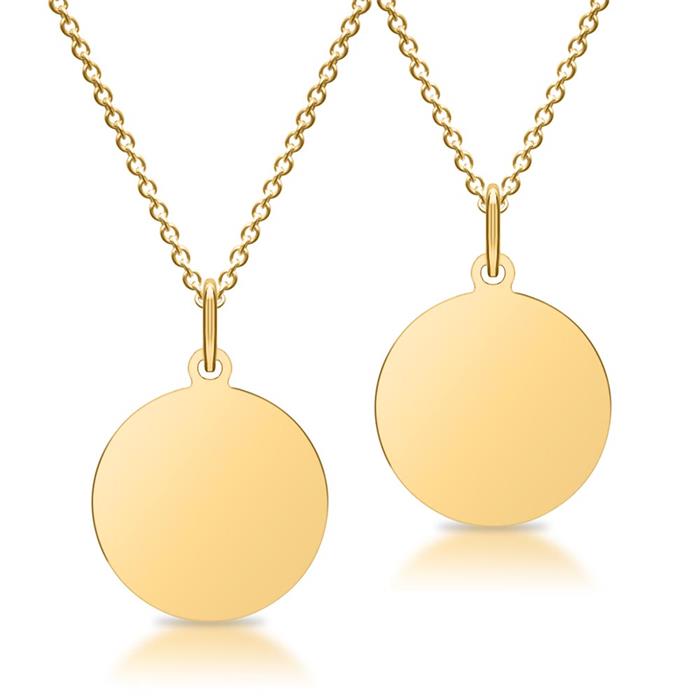 Necklace with double gold-plated silver pendant