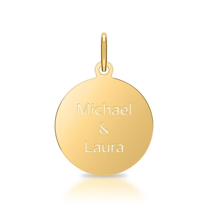 Sterling silver pendant gold plated engravable