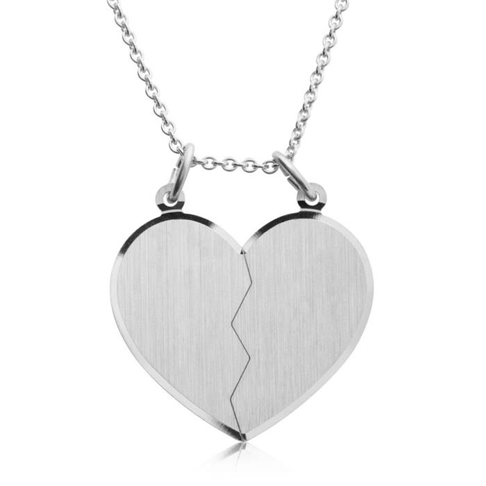 Silver pendant with two chains engravable