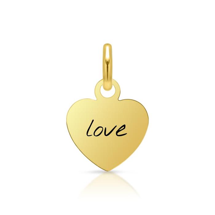 Gold Plated Sterling Silver Pendant Heart Engravable